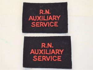 U) Original Post WW2 Royal Naval Auxiliary Service Cloth Badges