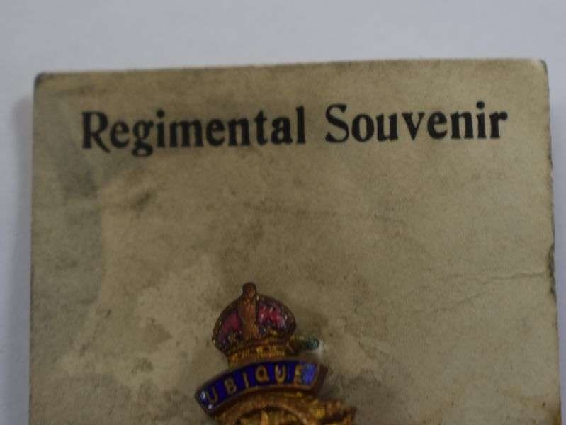 Original WW2 Royal Artillery Sweetheart Brooch Still On Backing Card — image 4
