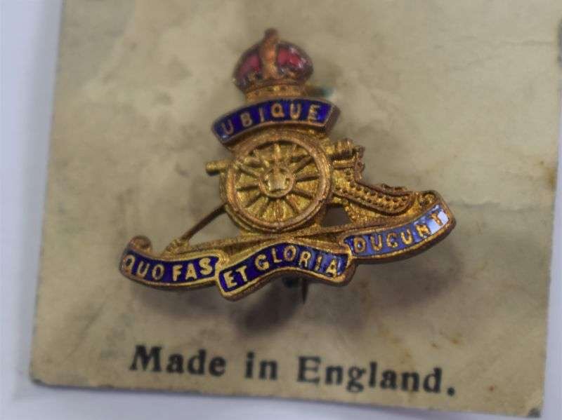 Original WW2 Royal Artillery Sweetheart Brooch Still On Backing Card — image 5