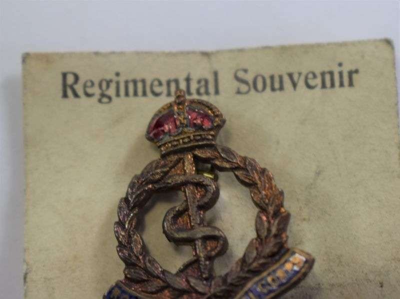 Original WW2 Royal Army Medical Corps Sweetheart Brooch Still On Backing Card — image 4