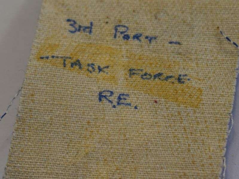 8 Original Post WW2 British Cloth Insignia pair 3rd Port Task Force RE — image 2