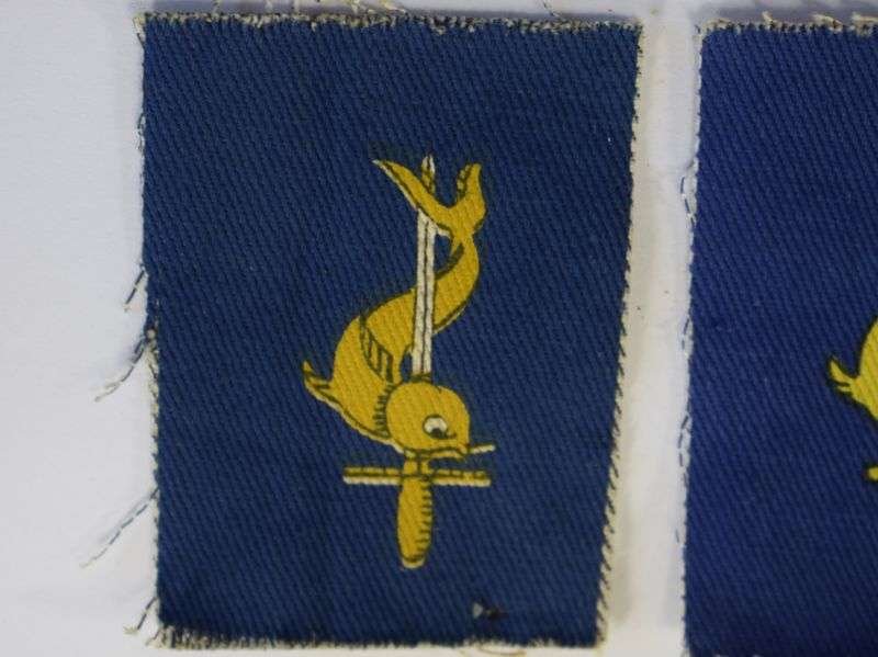 8 Original Post WW2 British Cloth Insignia pair 3rd Port Task Force RE — image 4