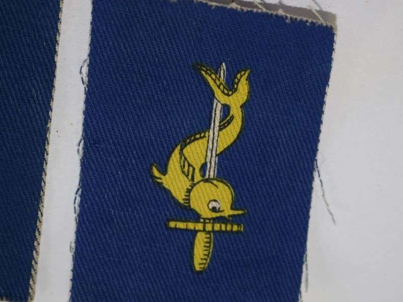 8 Original Post WW2 British Cloth Insignia pair 3rd Port Task Force RE — image 5