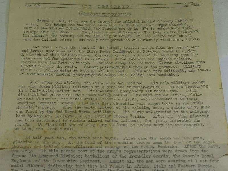 48 Original WW2 21st Army 4 L Of C Daily News Sheet All Informed, 22nd July 1945 — image 3