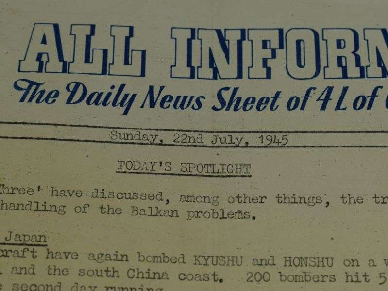 48 Original WW2 21st Army 4 L Of C Daily News Sheet All Informed, 22nd July 1945 — image 6