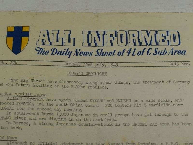 48 Original WW2 21st Army 4 L Of C Daily News Sheet All Informed, 22nd July 1945 — image 7