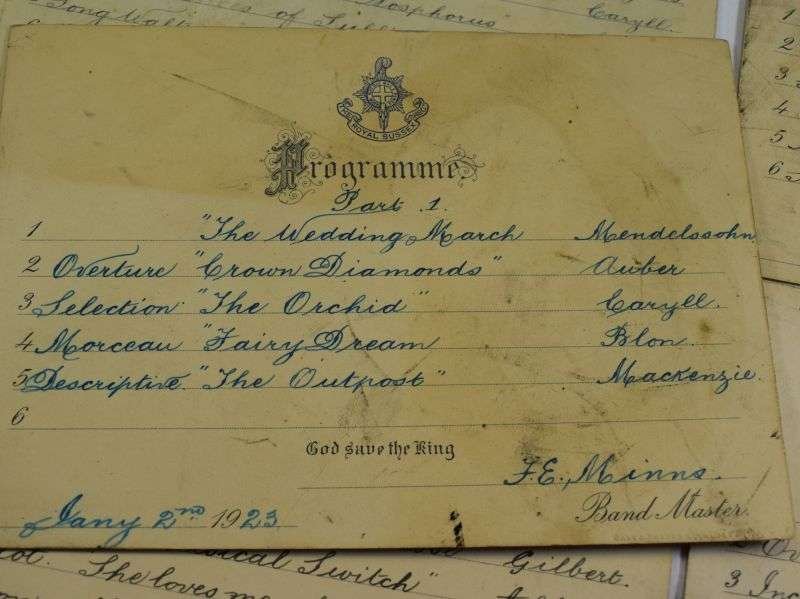 51 Interesting Set of 13 Royal Sussex Regiment Band Programs Dated 1923-1924 — image 10