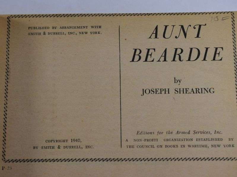 52 Original WW2 US Military Forces Novel Aunt Beardie Dated 1940 — image 4