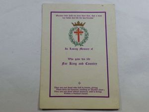 37 Original WW1 WW2 For King & Country Memorial Card …