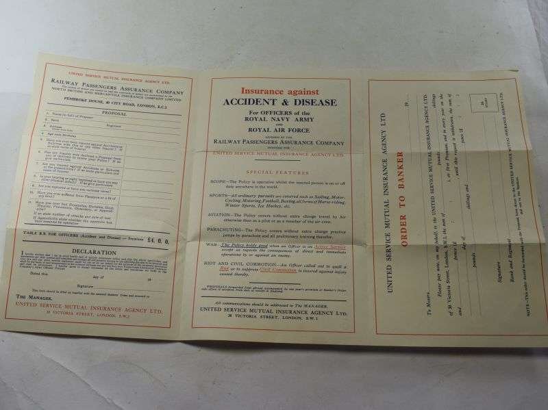25 WW2 Insurance Against Accident & Disease for Officers RN, Army & RAF — image 2