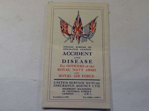 25 WW2 Insurance Against Accident & Disease for Officers RN, …