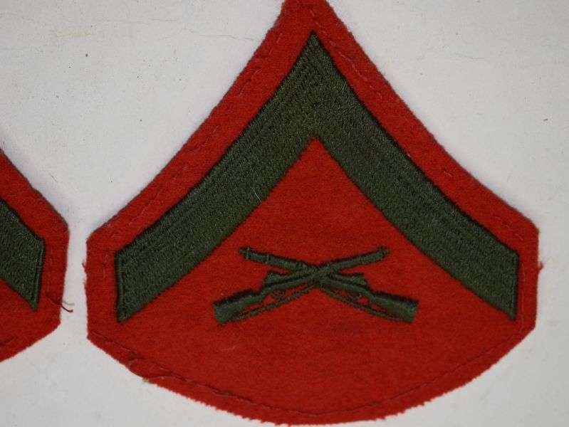 75 Original WW2? USMC Cloth Rank Insignia to a Lance Corporal — image 4