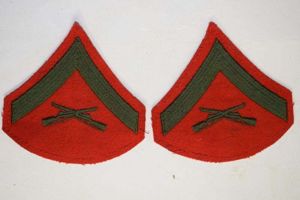 75 Original WW2? USMC Cloth Rank Insignia to a Lance …
