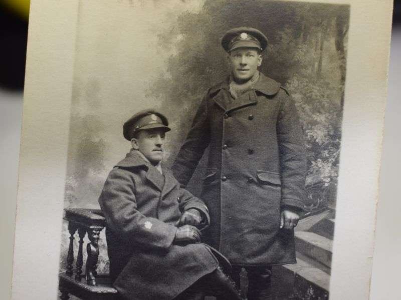 58 Interesting WW1 Studio Photograph of 2 British Officers — image 5