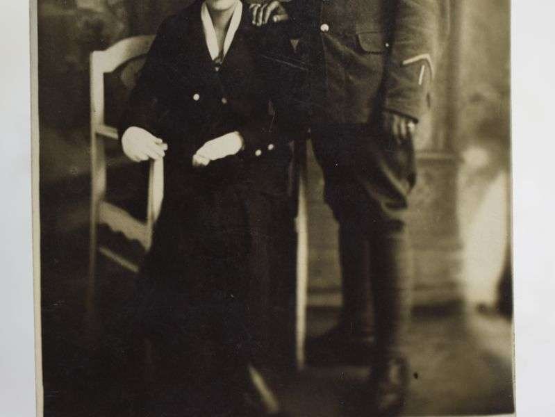 62 Interesting WW1 Studio Photograph British Scottish Regt Soldier & Wife — image 3