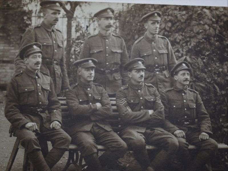 63 Interesting WW1 Group Photograph of 6 British Soldiers — image 3