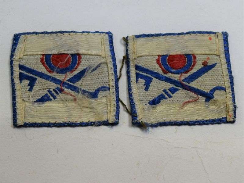 40 Good Original Pair of Post WW2 6th Infantry Brigade Cloth Badges — image 2