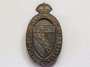 20 Lovely Original WW1? Norfolk Constabulary Special Constable Bronze Lapel …