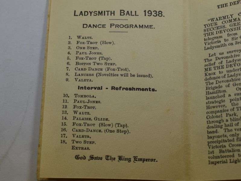 XX 1930s 1st Bn Devonshire Regiment 250th Anniversary Programme & Annual Ball Card Commemorating The Relief of Ladysmith 1900 — image 6