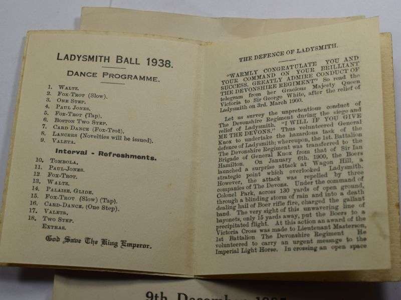 XX 1930s 1st Bn Devonshire Regiment 250th Anniversary Programme & Annual Ball Card Commemorating The Relief of Ladysmith 1900 — image 7