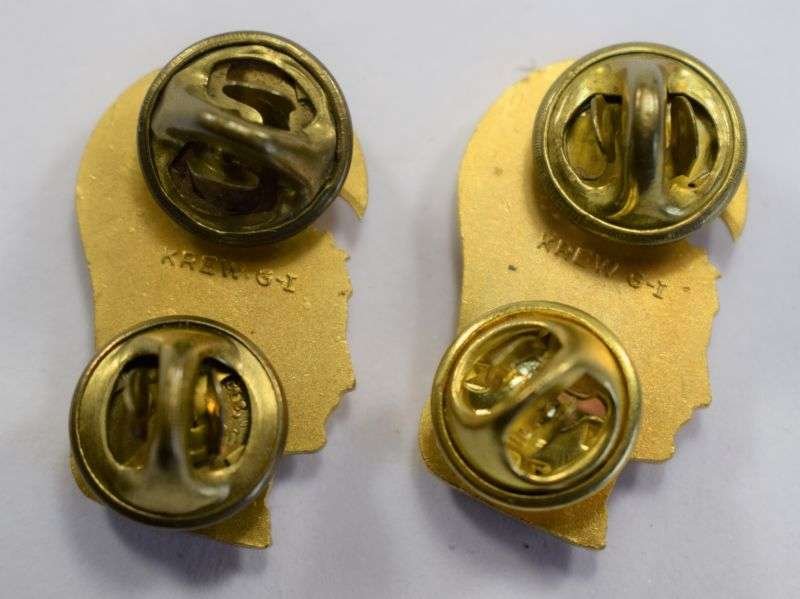 97 Original Post WW2 US WAC Womans Collar Badge Pair — image 2