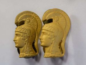 97 Original Post WW2 US WAC Womans Collar Badge Pair