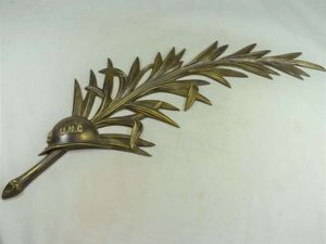 Large 1920s-30s Union National Des Combattants Bronze Wreath & UNC …