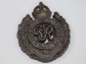 Original WW2 Economy Plastic Cap Badge to the Royal Engineers