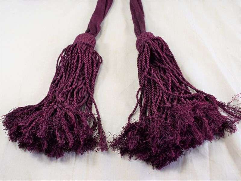 Vintage British Army Maroon Waist Sash with 2 Tassels — image 5