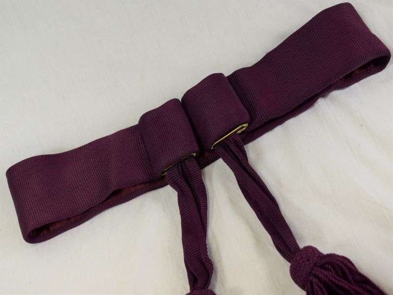 Vintage British Army Maroon Waist Sash with 2 Tassels — image 7