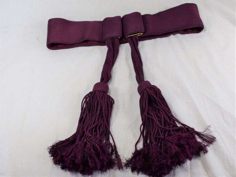 Vintage British Army Maroon Waist Sash with 2 Tassels — image 8