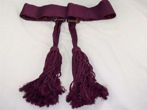 Vintage British Army Maroon Waist Sash with 2 Tassels