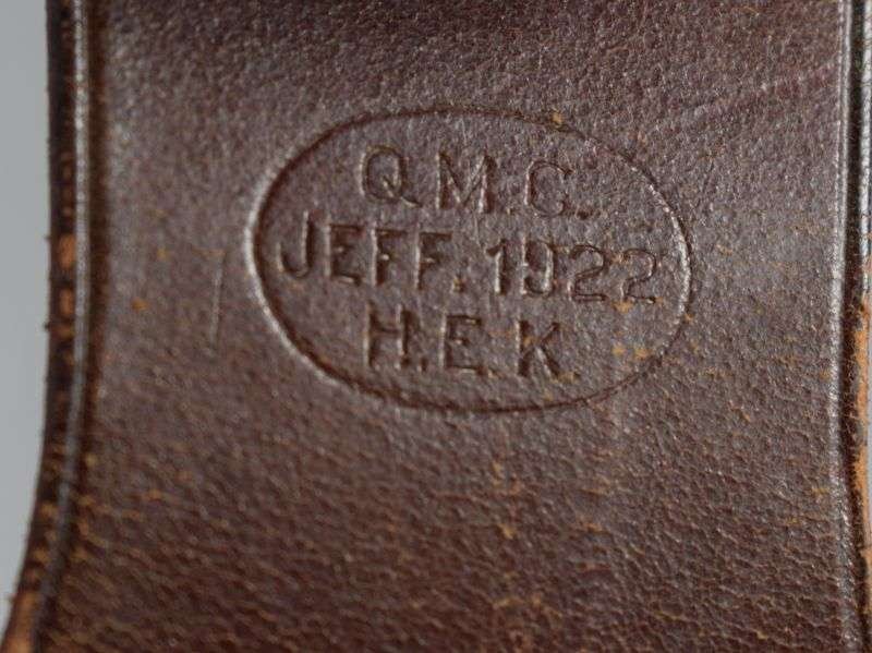 Original US Army M-1921 Leather Sword Hanger Dated 1922 — image 3