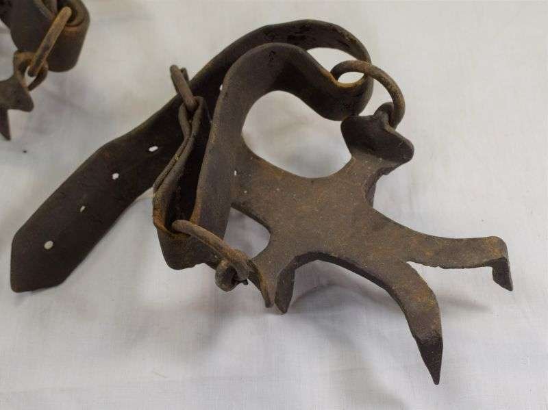 Original WW1 German? Snow/Ice Crampons with Boot Attachment Straps — image 6