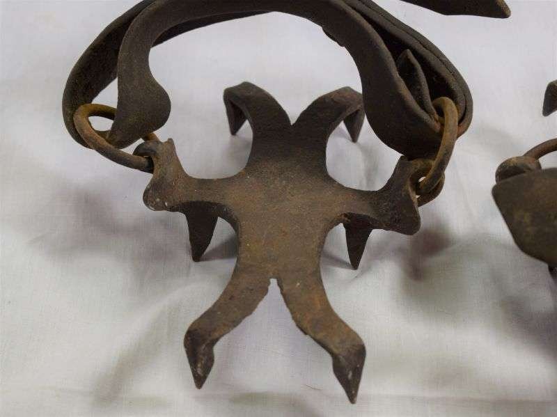 Original WW1 German? Snow/Ice Crampons with Boot Attachment Straps — image 9