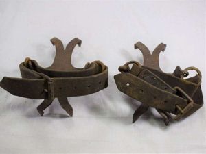 Original WW1 German? Snow/Ice Crampons with Boot Attachment Straps