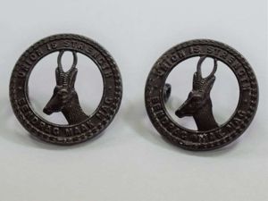 Original WW1 WW2 South African Army Collar Badge Pair
