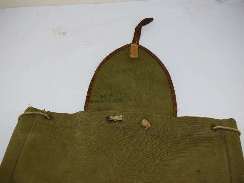 Unusual Post WW2 Small Knapsack Made From WW2 German & US Army Items — image 4