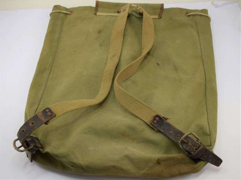 Unusual Post WW2 Small Knapsack Made From WW2 German & US Army Items — image 8