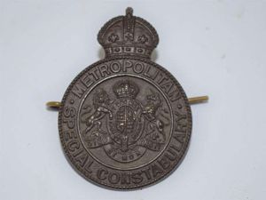 WW1 British Metropolitan Police Special Constabulary Bronze Cap Badge