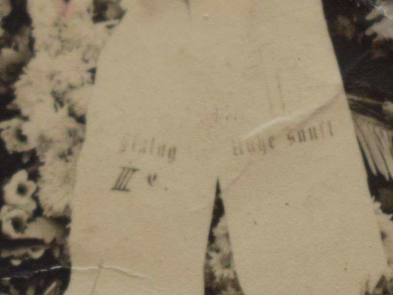 Interesting WW2 Photo Stalag III E German Guards, French Soldiers & Flower Covered Coffin — image 6