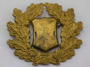 Unidentified WW2 German RIV Marked Cap Wreath in Gold Colour