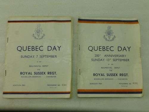 Pair of Royal Sussex Quebec Day Programs 1958 & 1952 — image 2