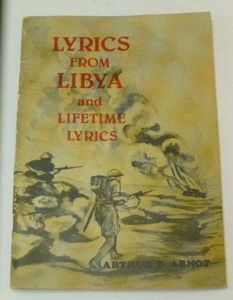 Lyrics From Libya & Lifetime Lyrics Signed By Author A.B.Arnot