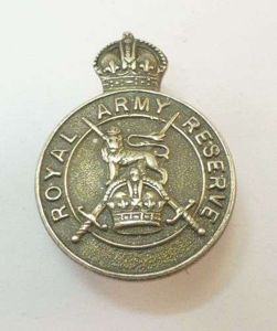 British Royal Army Reserve Silver Lapel Badge 1938