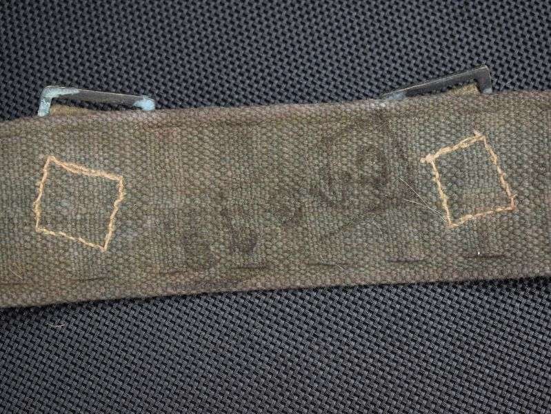 111) Unissued WW2 Pat Indian Made Pre Dyed Jungle Green Web Belt 1946 — image 3