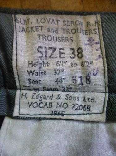 1965 Dated Royal Marines Lovat Suit Serge Jacket & Trousers — image 16