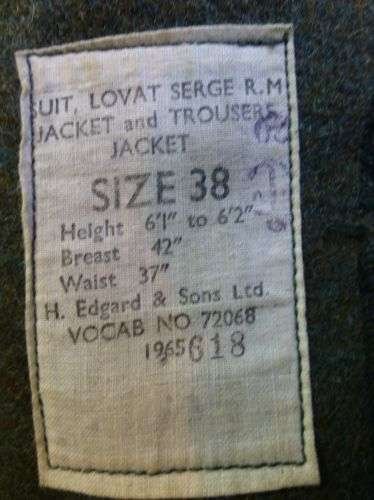 1965 Dated Royal Marines Lovat Suit Serge Jacket & Trousers — image 9
