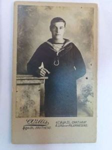 Small WW1 WW2 Studio Photo of Sailor