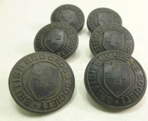 Set 6 WW2 Red Cross Society Tunic Buttons 24mm — image 3